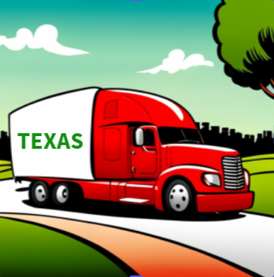 Cartoon Red Truck Texas