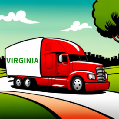 Cartoon Red Truck Virginia