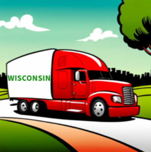 Cartoon Red Truck Wisconsin