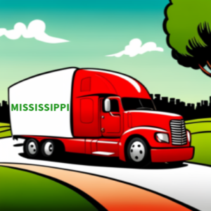 Cartoon Red Truck Mississippi