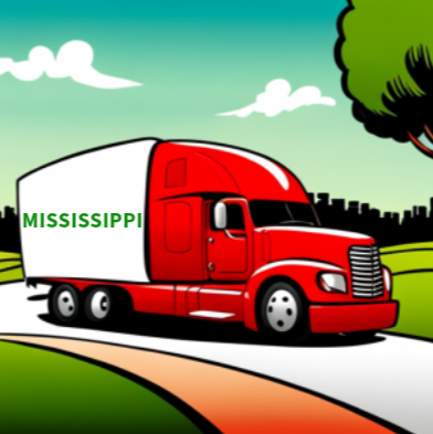 Cartoon Red Truck Mississippi