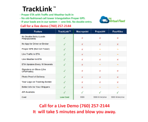 Tracklink Comparison Chart to Macropoint